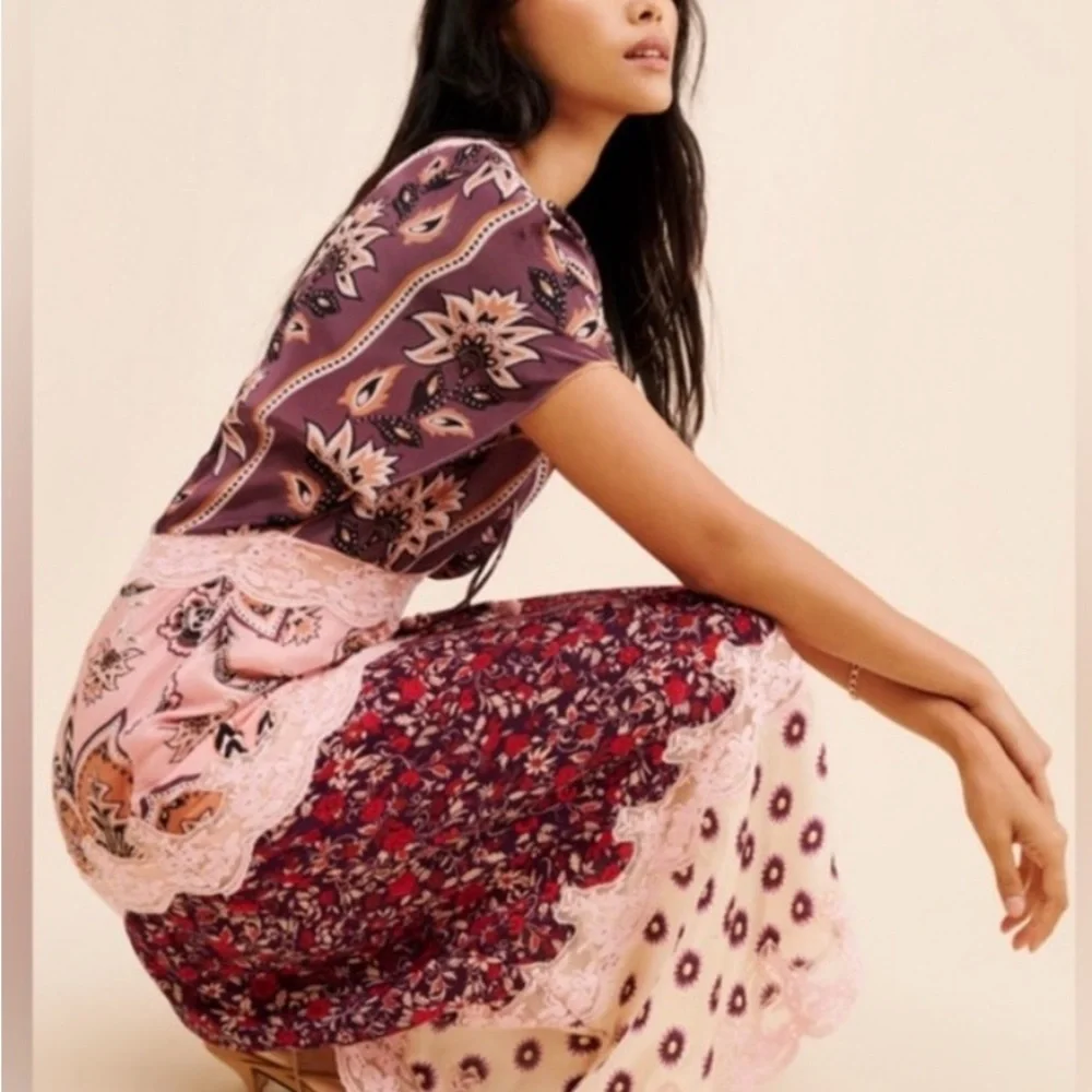 Farm Rio Glam Tapestry Laces Short-Sleeve Maxi Dress - Picture 6 of 16